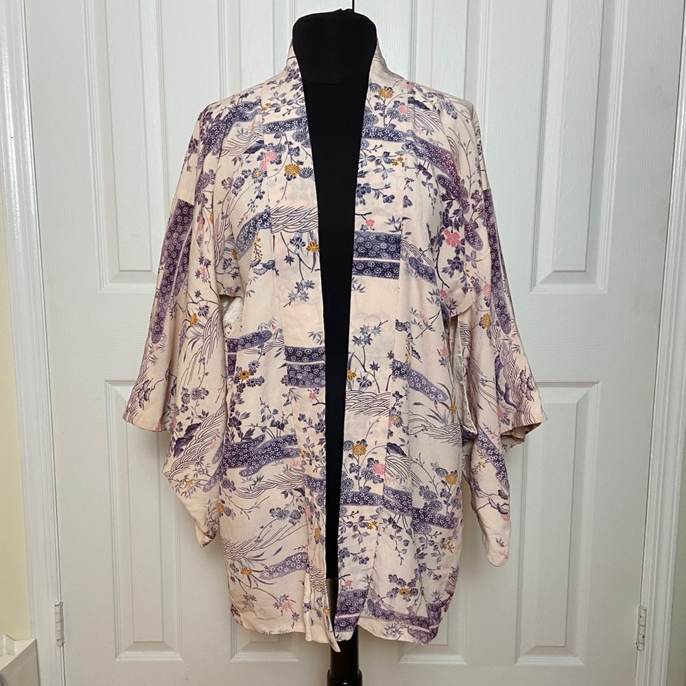 Pink Silk Vintage Kimono in Excellent Condition